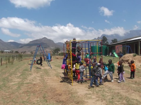 Children enjoying their new Jungle Gyms