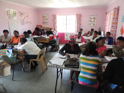 The teachers busy on their course